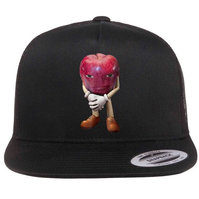 Me Asf Apple Funny Apple Face Meme Wapple Flatbill Hat