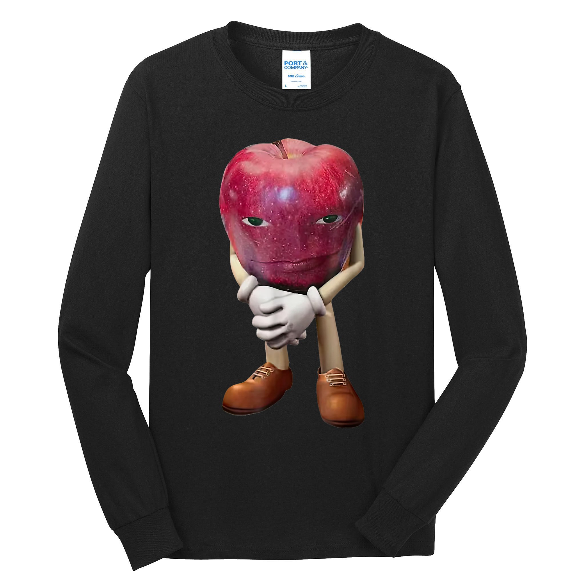 Me Asf Apple Funny Apple Face Meme Wapple Tall Long Sleeve T-Shirt