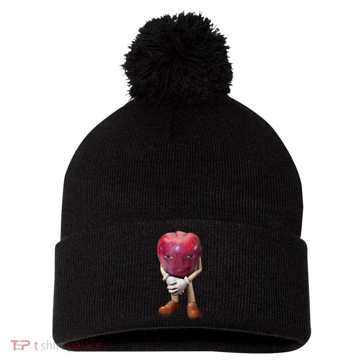 Me Asf Apple Funny Apple Face Meme Wapple Pom Pom 12in Knit Beanie