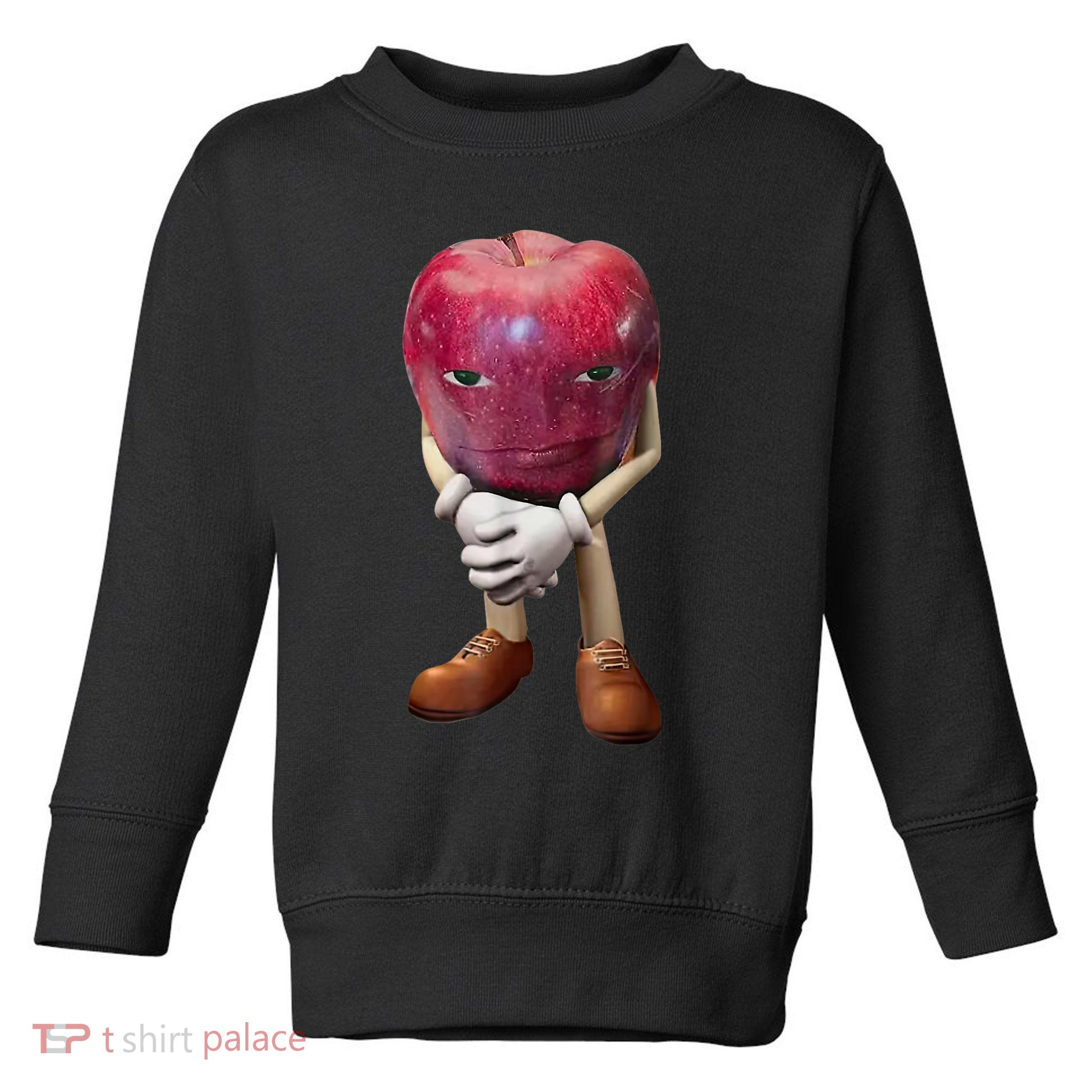 Me Asf Apple Funny Apple Face Meme Wapple Toddler Sweatshirt