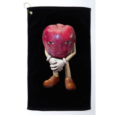 Me Asf Apple Funny Apple Face Meme Wapple Golf Towel