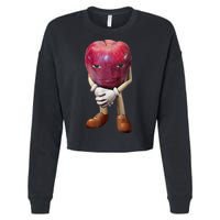 Me Asf Apple Funny Apple Face Meme Wapple Cropped Pullover Crew