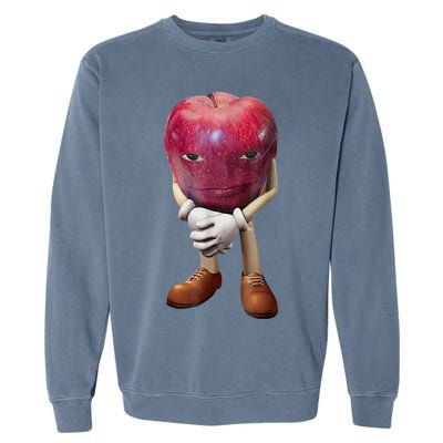 Me Asf Apple Funny Apple Face Meme Wapple Garment-Dyed Sweatshirt
