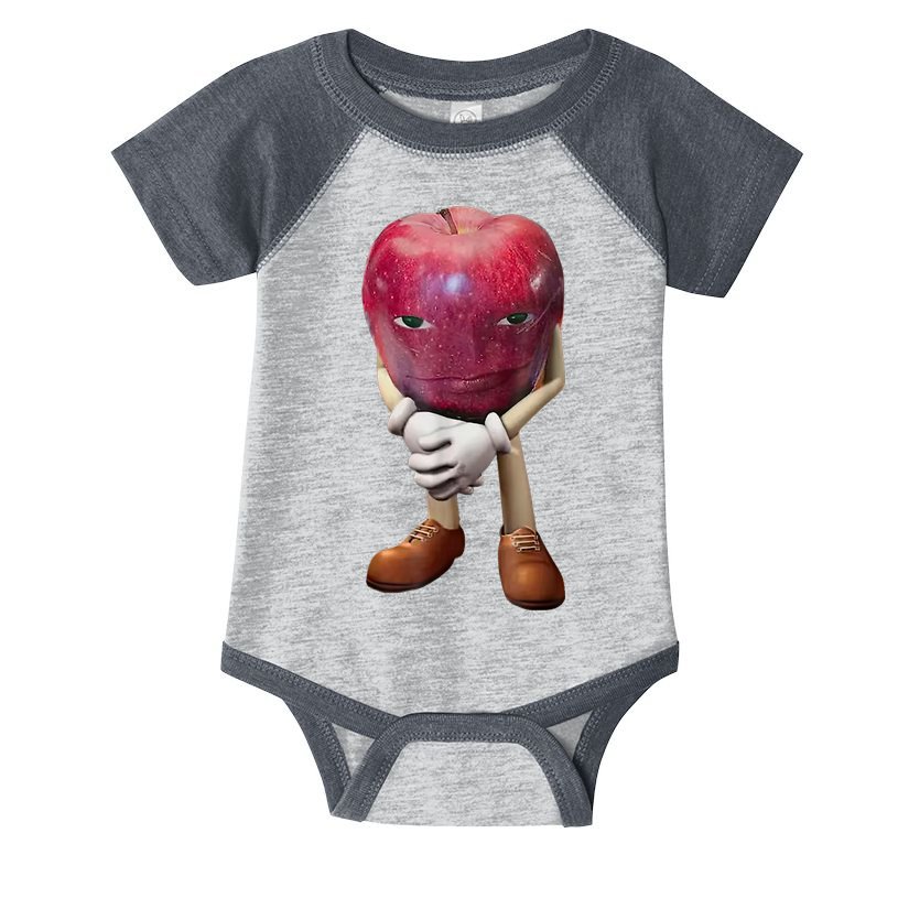 Me Asf Apple Funny Apple Face Meme Wapple Infant Baby Jersey Bodysuit