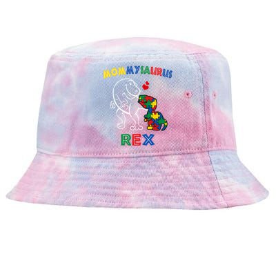 Mommysaurus Autism Awareness Mother's Day Mommy Dinosaur Mom Cute Gift Tie-Dyed Bucket Hat