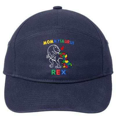 Mommysaurus Autism Awareness Mother's Day Mommy Dinosaur Mom Cute Gift 7-Panel Snapback Hat