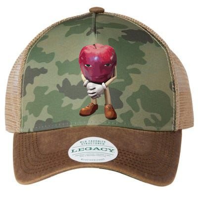 Me Asf Apple Funny Apple Face Meme Wapple Legacy Tie Dye Trucker Hat