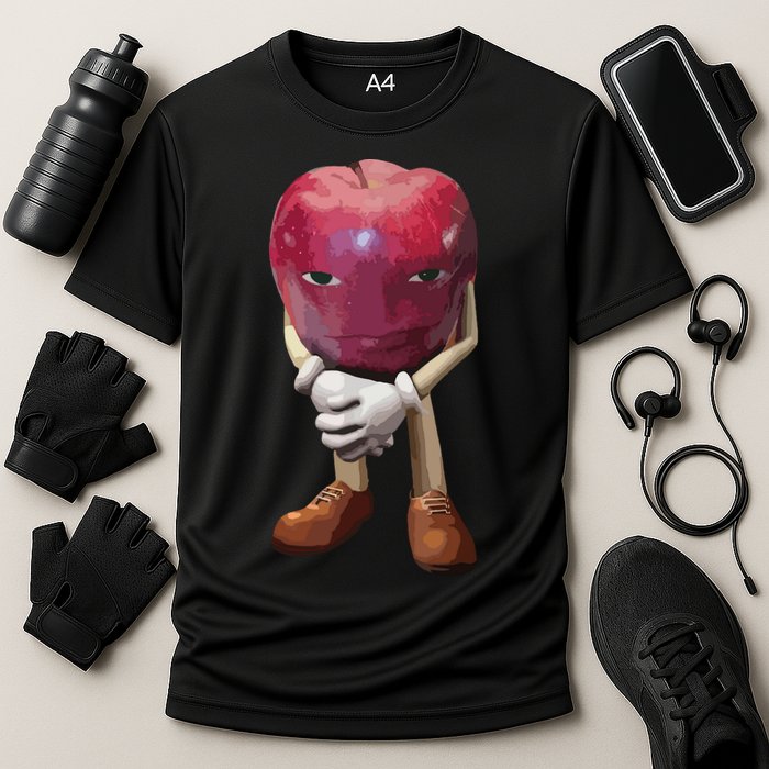 Me Asf Apple Funny Apple Face Meme Wapple Cooling Performance Crew T-Shirt