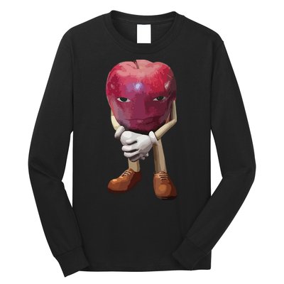 Me Asf Apple Funny Apple Face Meme Wapple Long Sleeve Shirt