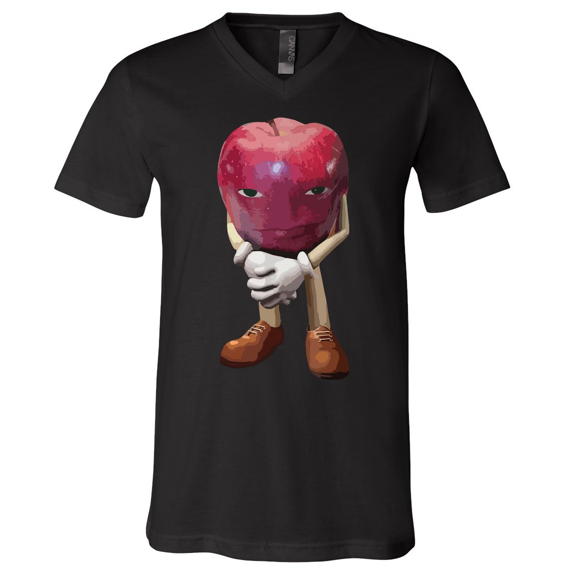 Me Asf Apple Funny Apple Face Meme Wapple V-Neck T-Shirt
