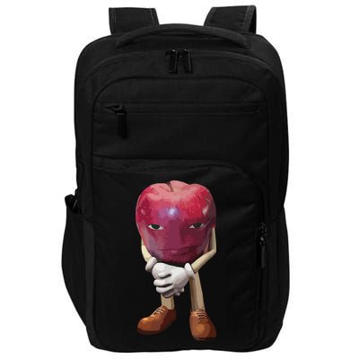 Me Asf Apple Funny Apple Face Meme Wapple Impact Tech Backpack