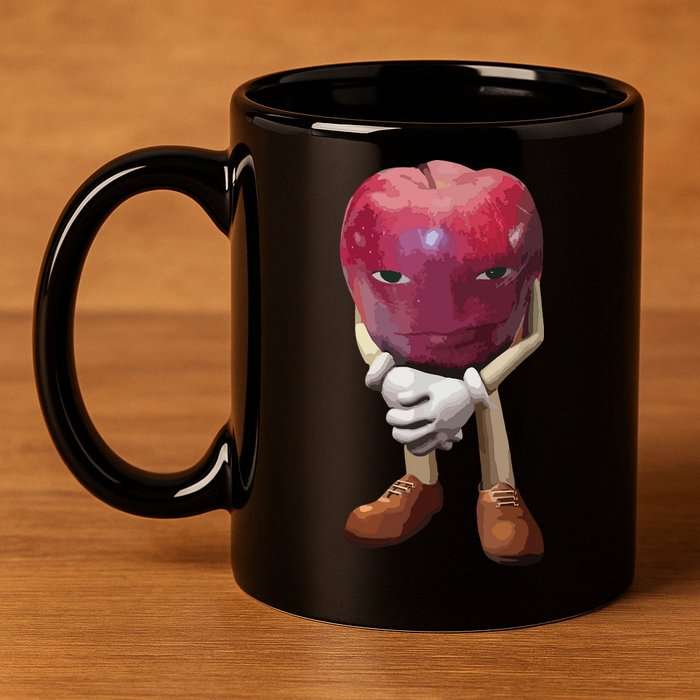 Me Asf Apple Funny Apple Face Meme Wapple 11oz C Handle Ceramic Mug