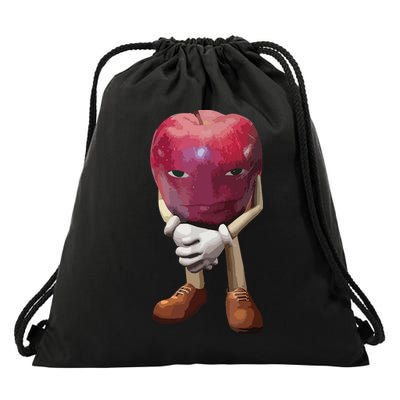 Me Asf Apple Funny Apple Face Meme Wapple Drawstring Bag
