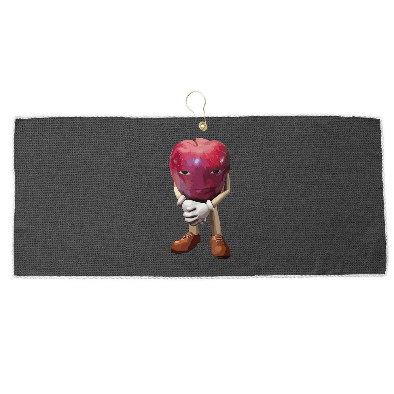 Me Asf Apple Funny Apple Face Meme Wapple Large Microfiber Waffle Golf Towel
