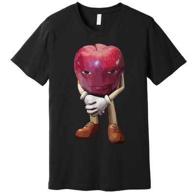 Me Asf Apple Funny Apple Face Meme Wapple Premium T-Shirt