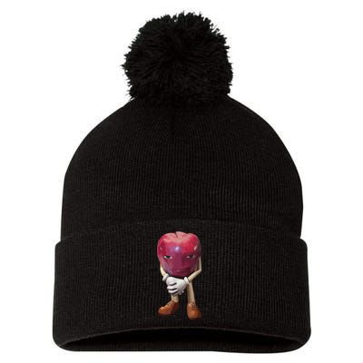 Me Asf Apple Funny Apple Face Meme Wapple Pom Pom 12in Knit Beanie
