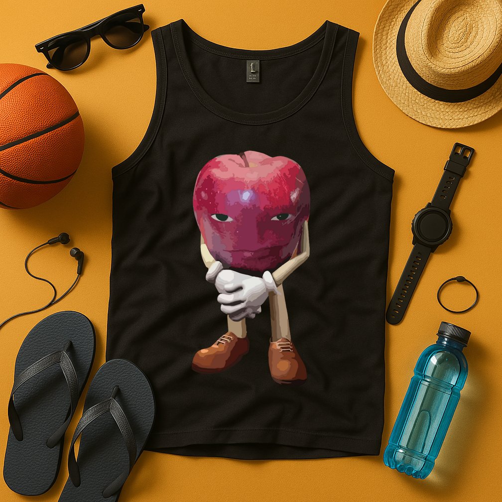 Me Asf Apple Funny Apple Face Meme Wapple Tank Top