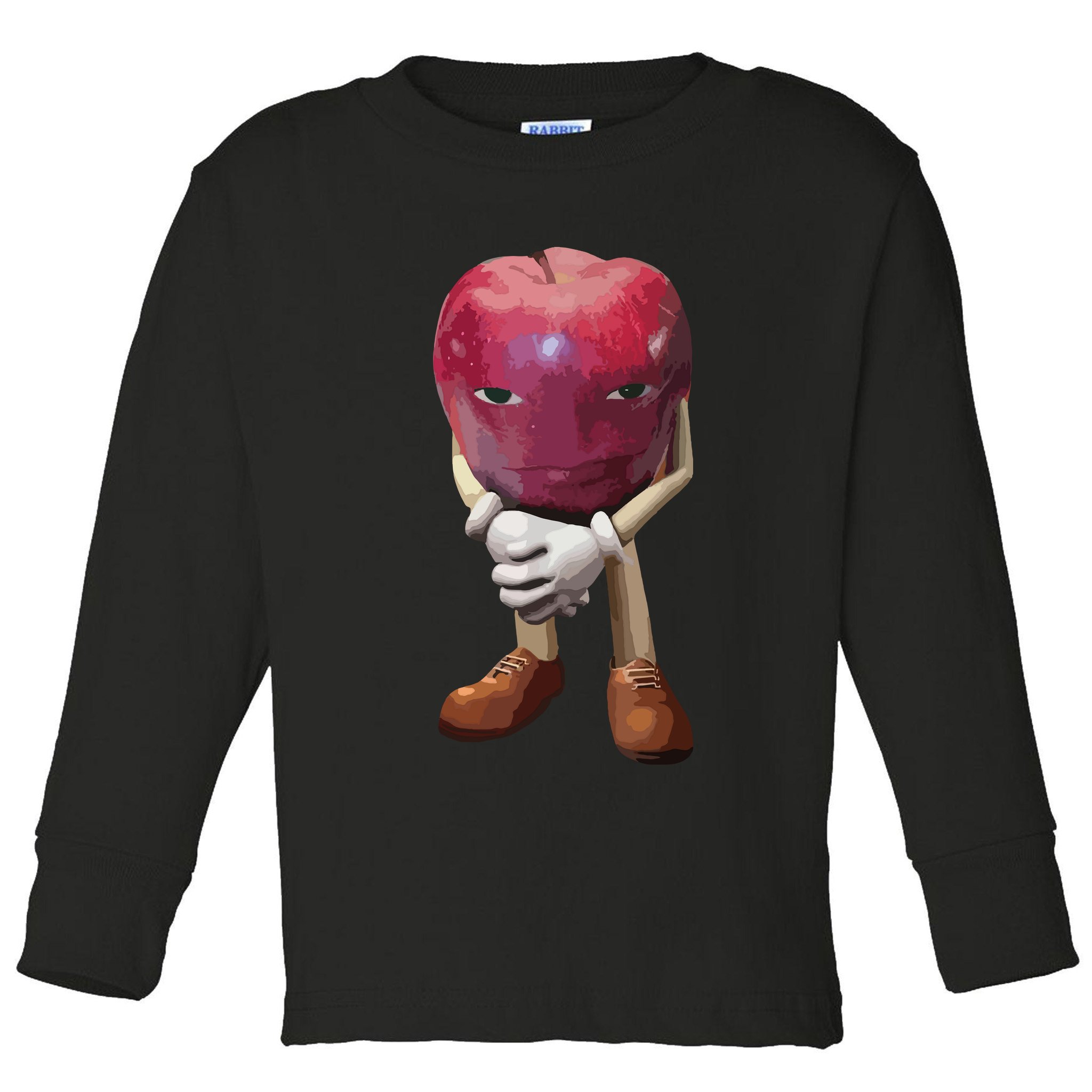 Me Asf Apple Funny Apple Face Meme Wapple Toddler Long Sleeve Shirt
