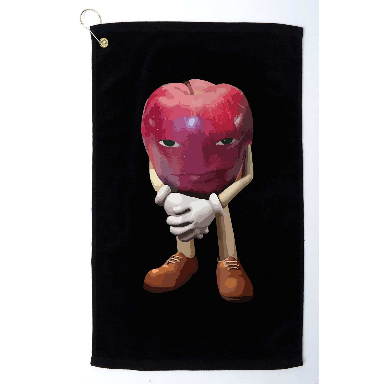 Me Asf Apple Funny Apple Face Meme Wapple Golf Towel