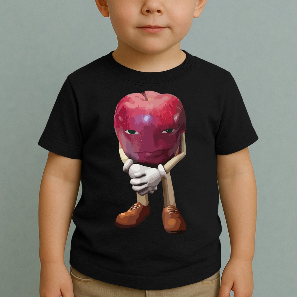 Me Asf Apple Funny Apple Face Meme Wapple Toddler T-Shirt