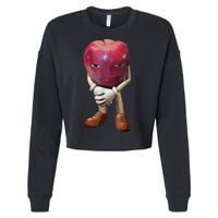 Me Asf Apple Funny Apple Face Meme Wapple Cropped Pullover Crew