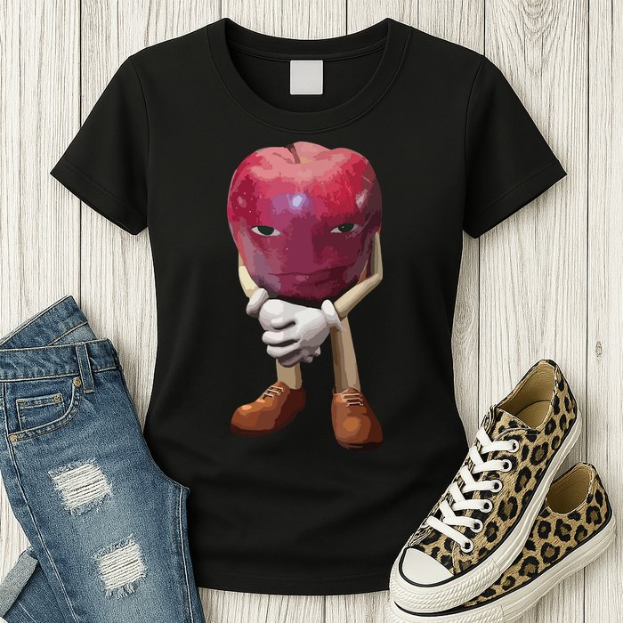 Me Asf Apple Funny Apple Face Meme Wapple Womens T-Shirt