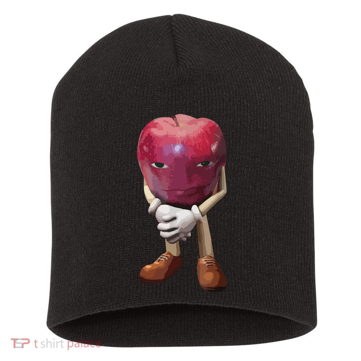 Me Asf Apple Funny Apple Face Meme Wapple Short Acrylic Beanie