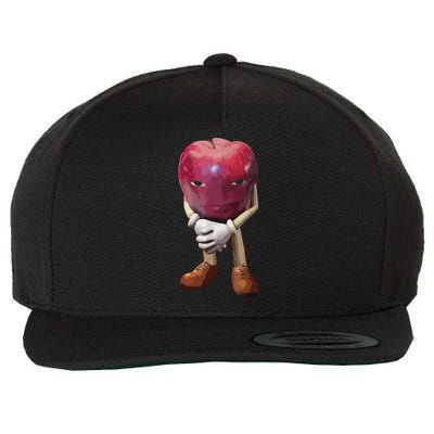 Me Asf Apple Funny Apple Face Meme Wapple Wool Snapback Cap