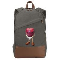 Me Asf Apple Funny Apple Face Meme Wapple Cotton Canvas Backpack