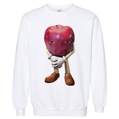 Me Asf Apple Funny Apple Face Meme Wapple Garment-Dyed Sweatshirt