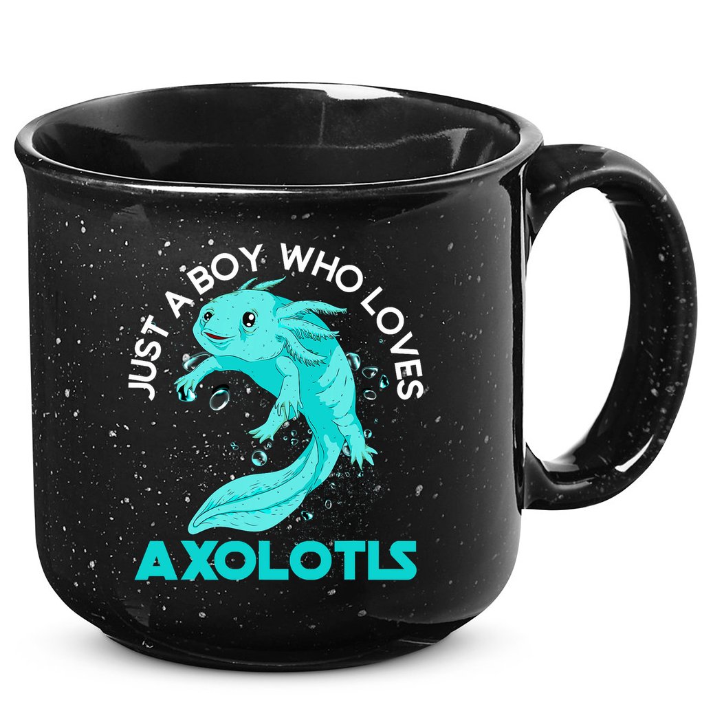 Mexican Amphibian Animal Just A Boy Who Loves Axolotls  15oz Campfire Ceramic Mug