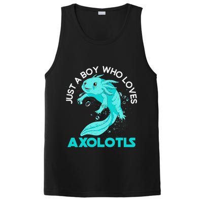 Mexican Amphibian Animal Just A Boy Who Loves Axolotls  PosiCharge Competitor Tank