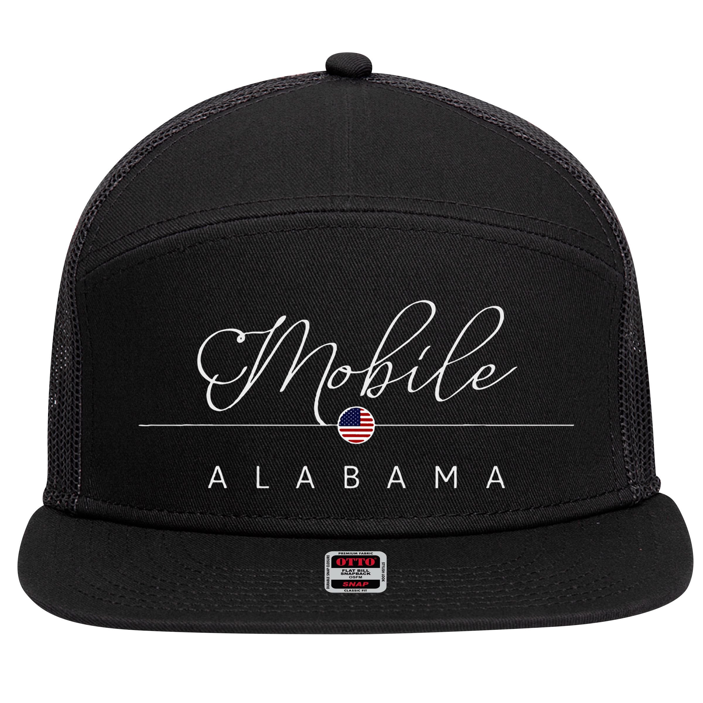 Mobile Alabama Al On Mobile 7 Panel Mesh Trucker Snapback Hat