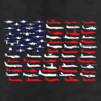 Military Aviation American Flag Aircraft Distressed Design 7 Panel Mesh Trucker Snapback Hat