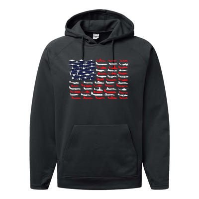 Military Aviation American Flag Aircraft Distressed Design Performance Fleece Hoodie