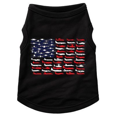 Military Aviation American Flag Aircraft Distressed Design Doggie Tank