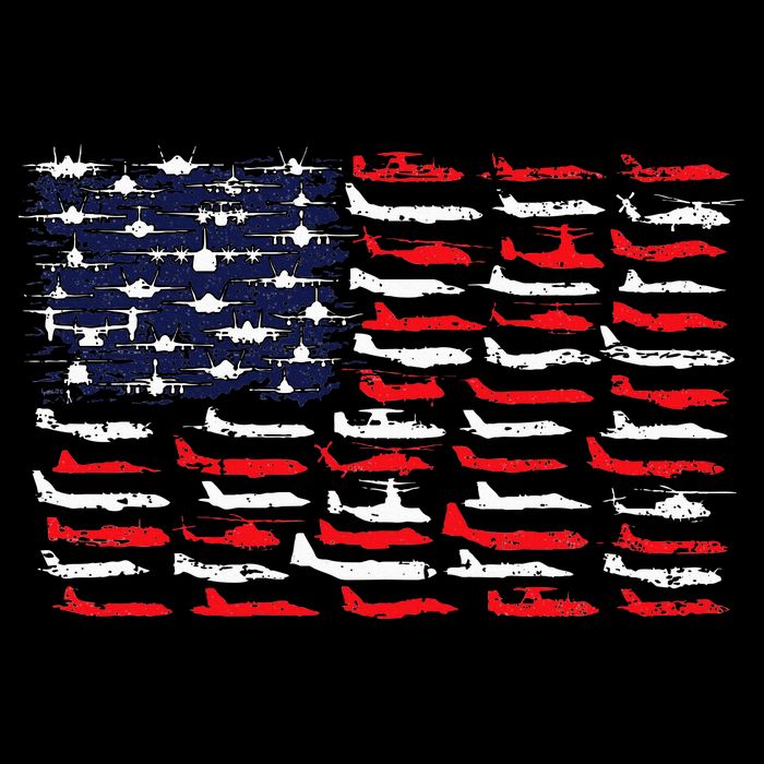 Military Aviation American Flag Aircraft Distressed Design Impact Tech Backpack