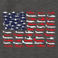 Military Aviation American Flag Aircraft Distressed Design Vector Backpack