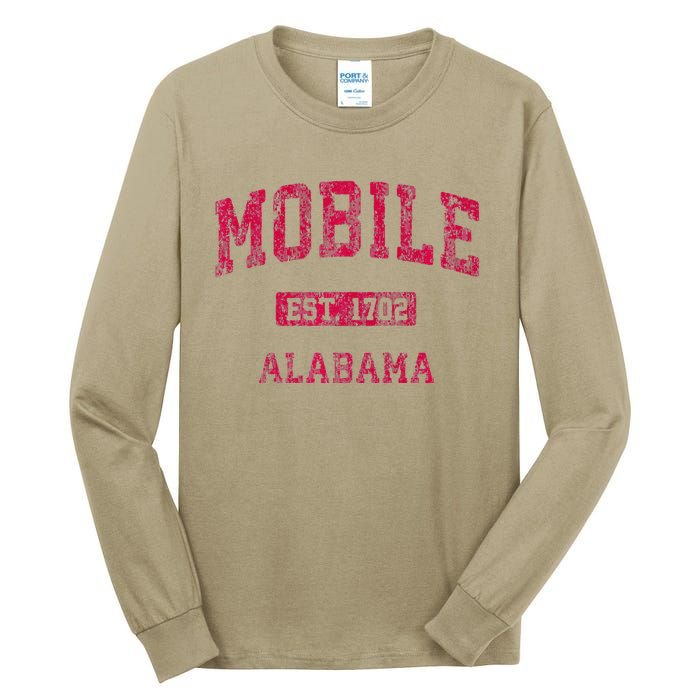 Mobile Alabama Al Vintage Athletic Sports Tall Long Sleeve T-Shirt