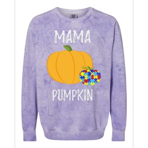 Mamapumpkin Autism Awareness Women Mom Funny Colorblast Crewneck Sweatshirt