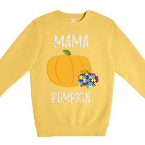 Mamapumpkin Autism Awareness Women Mom Funny Premium Crewneck Sweatshirt