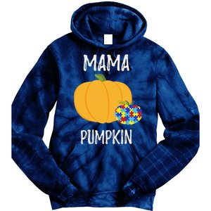 Mamapumpkin Autism Awareness Women Mom Funny Tie Dye Hoodie