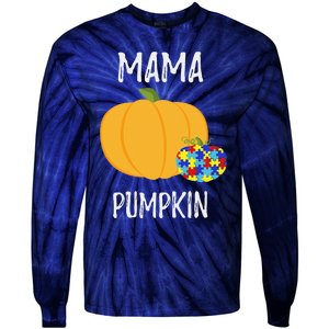 Mamapumpkin Autism Awareness Women Mom Funny Tie-Dye Long Sleeve Shirt