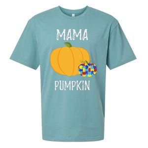 Mamapumpkin Autism Awareness Women Mom Funny Sueded Cloud Jersey T-Shirt