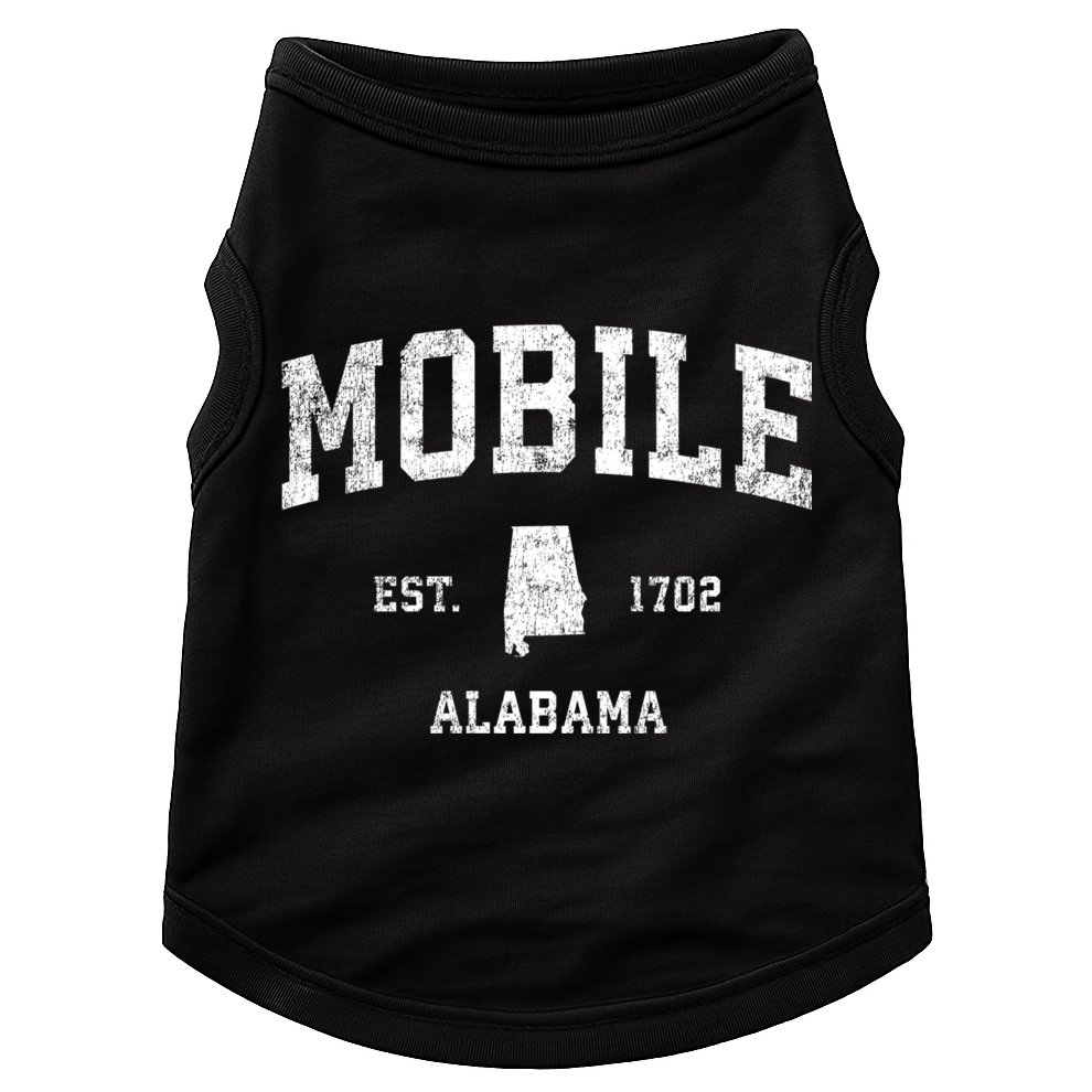 Mobile Alabama Al Vintage Established Sports Design Doggie Tank