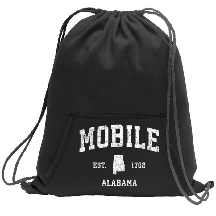 Mobile Alabama Al Vintage Established Sports Design Sweatshirt Cinch Pack Bag