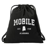 Mobile Alabama Al Vintage Established Sports Design Drawstring Bag