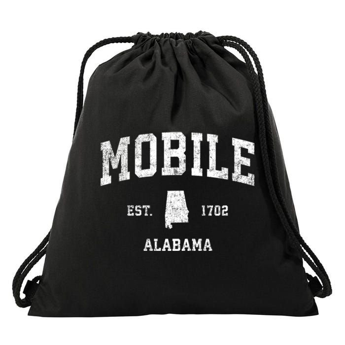 Mobile Alabama Al Vintage Established Sports Design Drawstring Bag