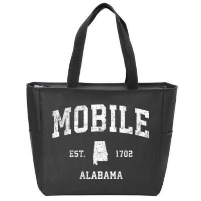 Mobile Alabama Al Vintage Established Sports Design Zip Tote Bag