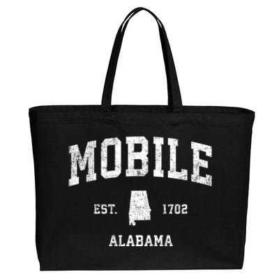 Mobile Alabama Al Vintage Established Sports Design Cotton Canvas Jumbo Tote